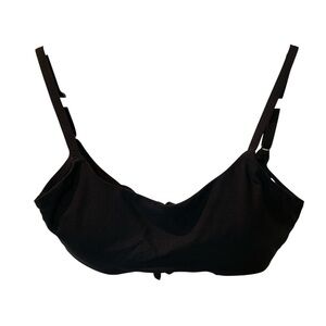 CALIA Women’s Tie Back Pure Black Waves Bikini Top Black XS